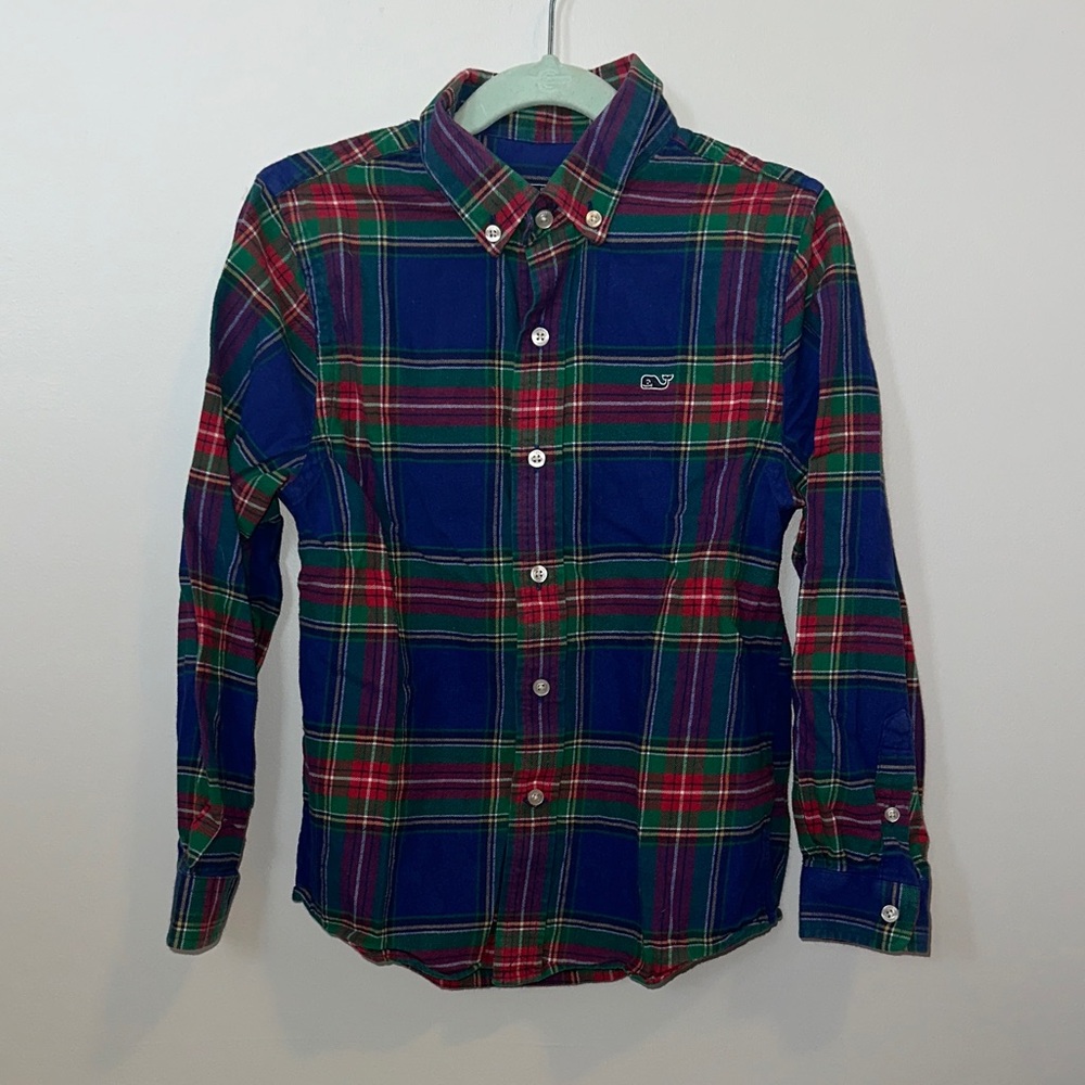 Vineyard Vines Kids Plaid Shirt - Blue, Red, Green